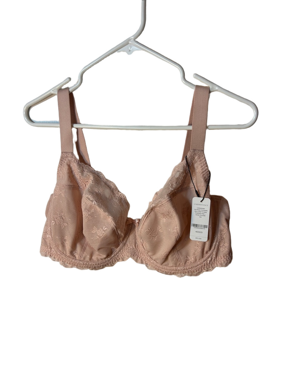 Understance Georgia Flexwire Balconnette Lace Underwire Bra in Powder Pink 40DDD